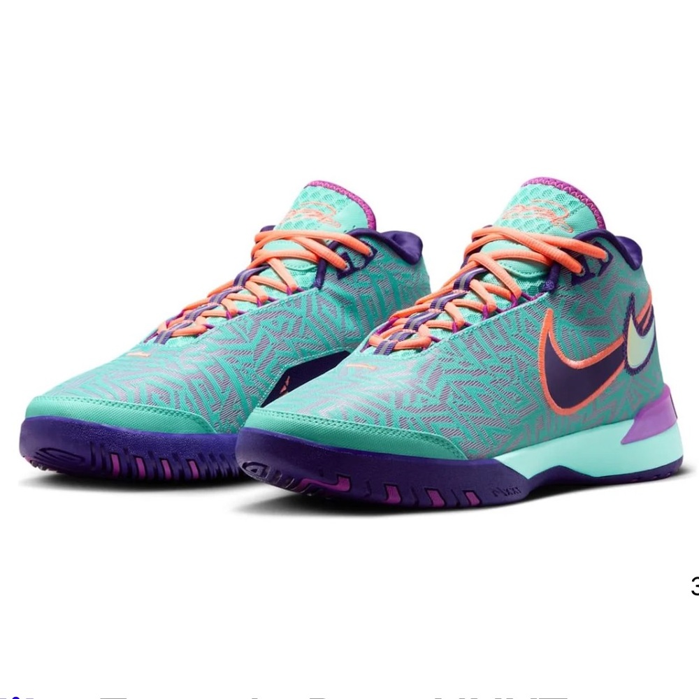 Nike Zoom LeBron NXXT Turquoise and Purple Sneakers